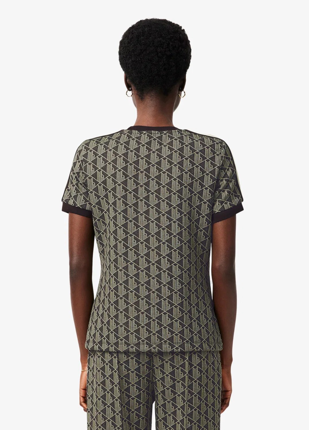 Футболка Lacoste Monogram, коричневая — фото 3
