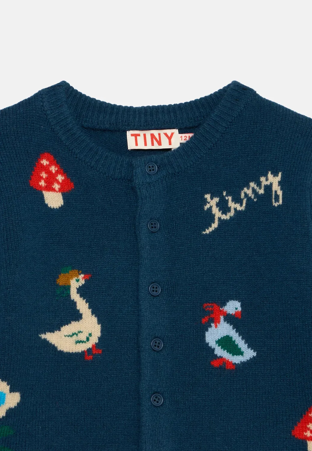 Детский зимний кардиган унисекс - кардиган Tinycottons, Ink Blue — фото 3