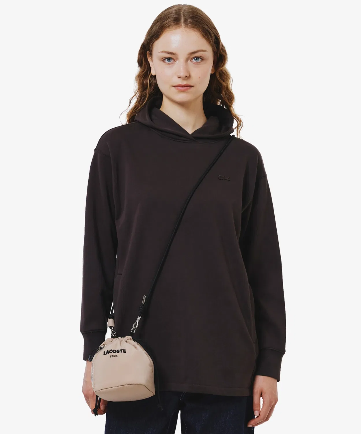 Женский худи с длинным рукавомLACOSTE, Dark Brown