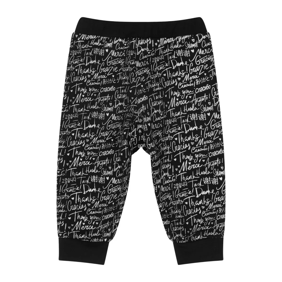Детские спортивные штаны для девочек с принтом Gratitude Joggers Mixed Up Clothing, Black — фото 2