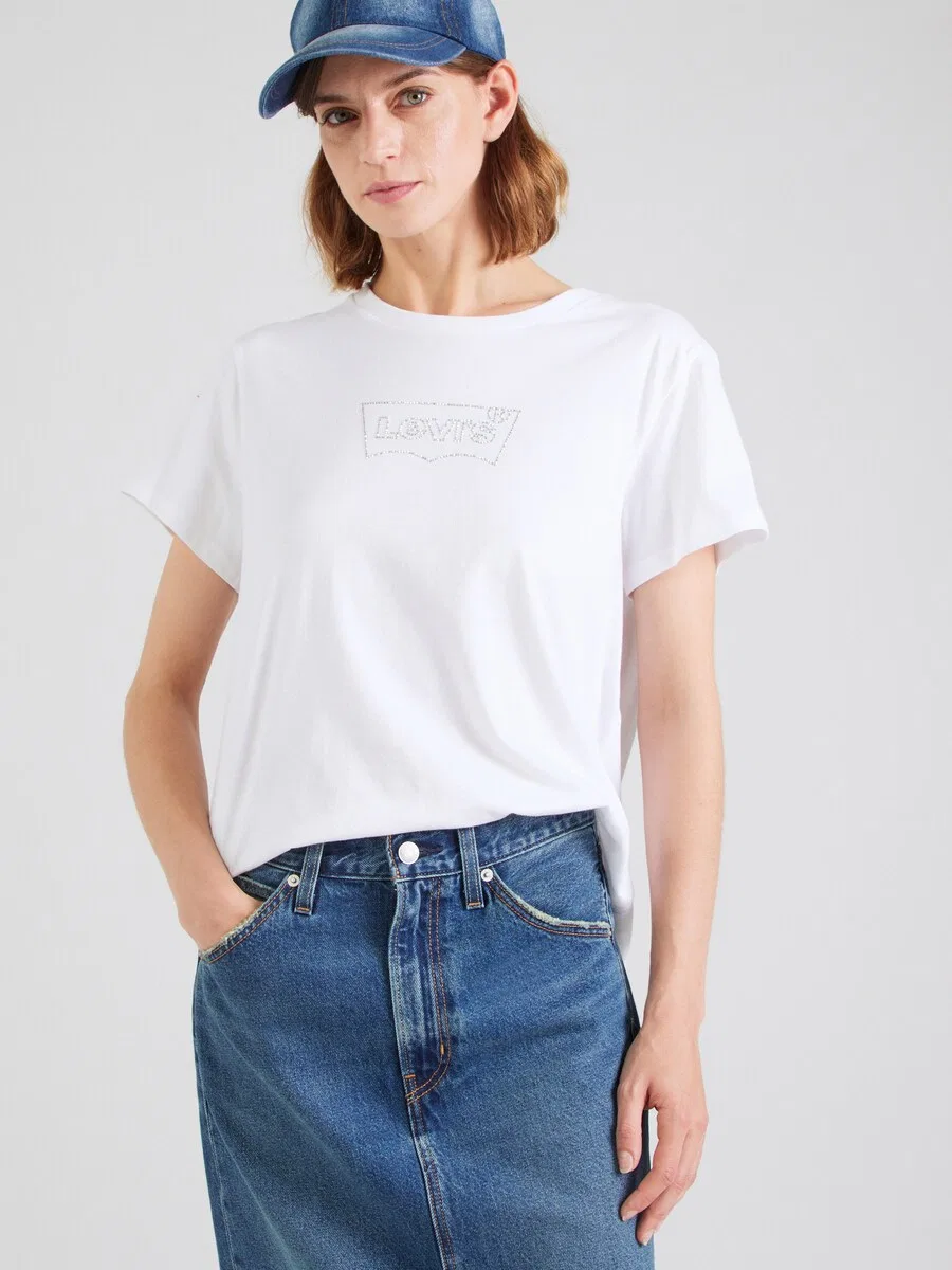 Футболка LEVI'S "Perfect Tee" белого цвета — фото 3