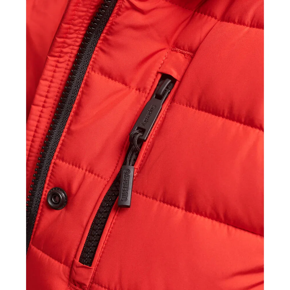 Женская полутораслойная куртка с капюшоном и искусственным мехом Superdry, ROT — фото 4