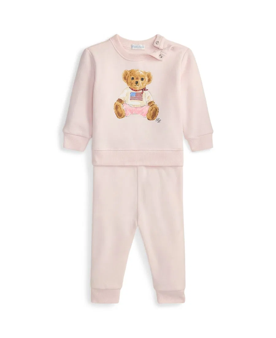 Комплект из свитшота и брюк с Поло Медведем Polo Ralph Lauren, Pink