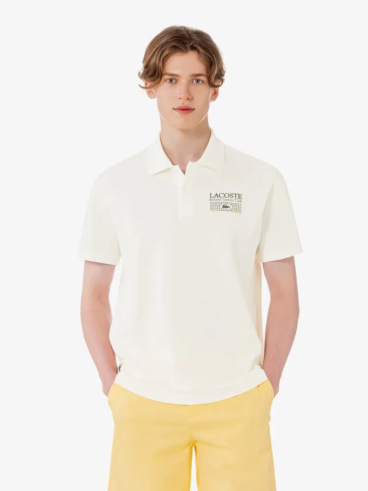 Поло с графическим принтом Roland Garros LACOSTE, White