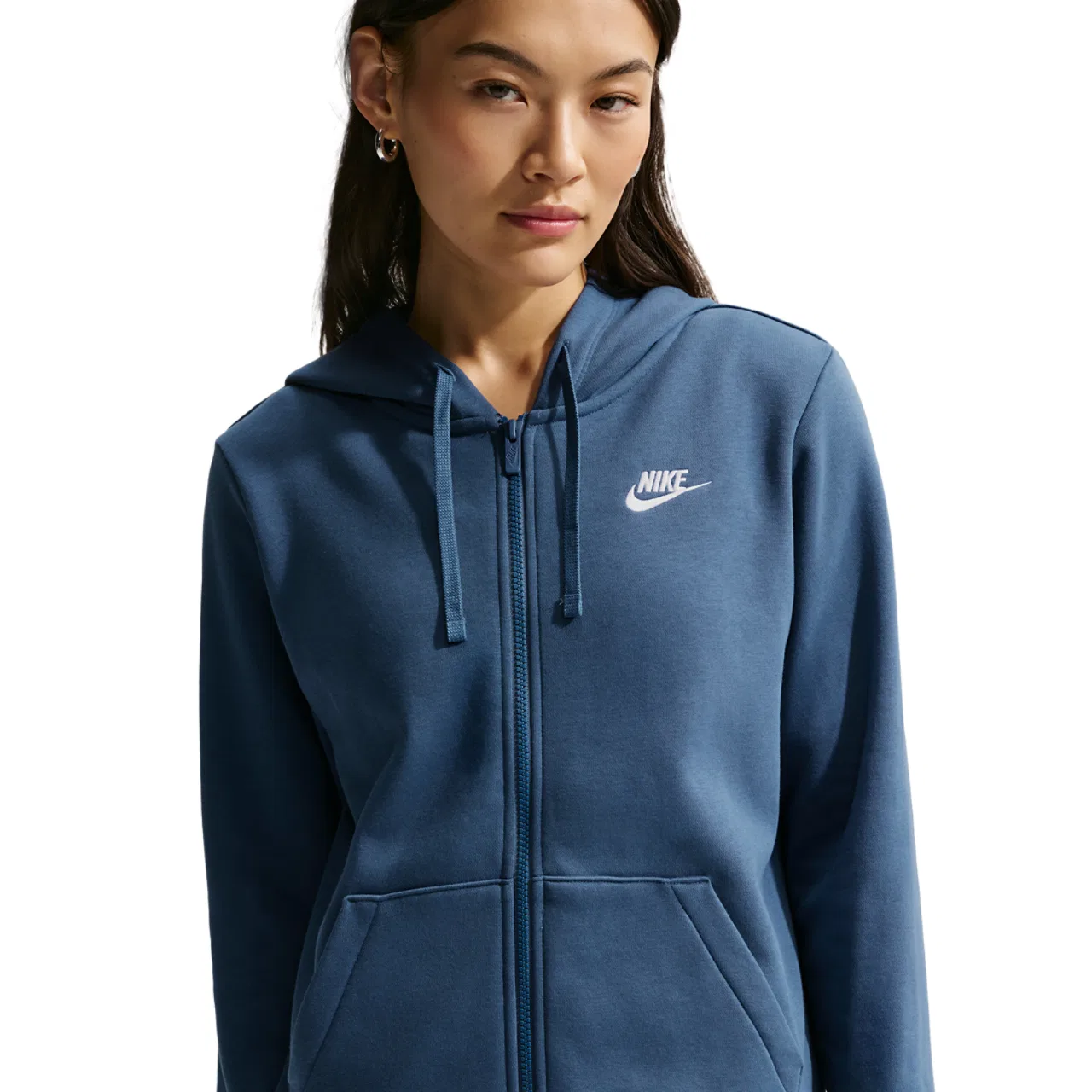 Женская олимпийка Club Fleece Nike, цвет Mystic Navy/White