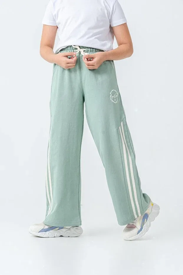 Детские спортивные штаны для девочек с принтом Mışıl Kids, Mint Green