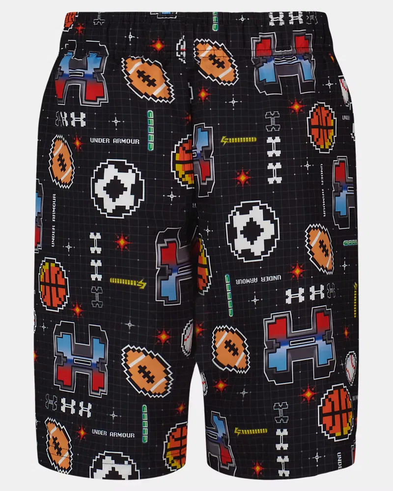 Шорты для плавания 15 см водоотталкивающие UPF 50+ UA Gamer Mode UnderArmour, Black/Ceylon — фото 3