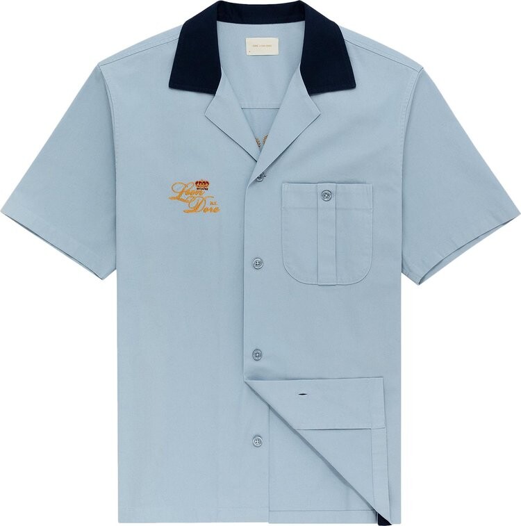 

Рубашка Aimé Leon Dore Bowling Shirt 'Rain Washed', синий