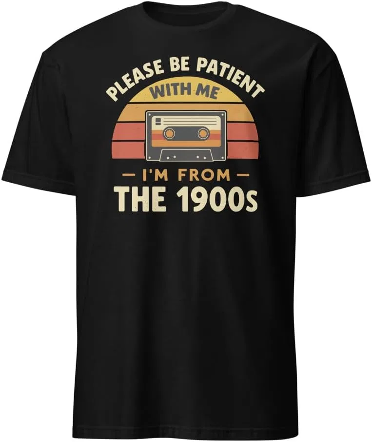 Мужская футболка с принтом Please Be Patient with Me I'm from The 1900s, чёрный