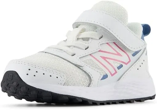 Детские кроссовки для бега с бунге-шнуровкой Fresh Foam 650 V1 New Balance, White/Real Pink/Heron Blue