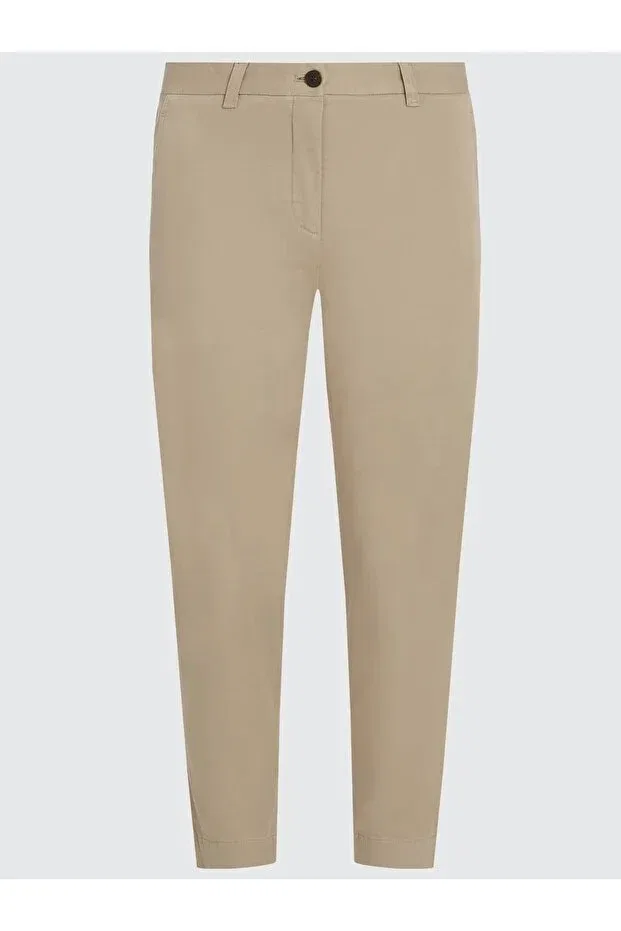Женские брюки-чинос из эластана с длиной Regular, Tommy Hilfiger, Beige — фото 3