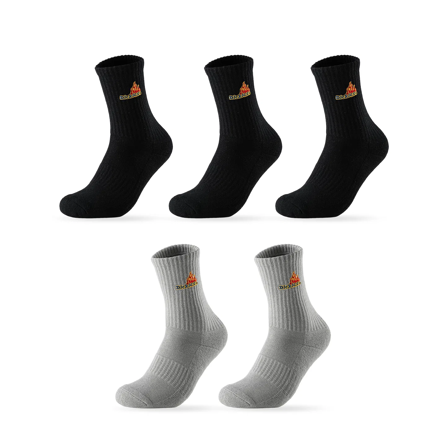 Детские гольфы с плотным хлопком Dickies, Black 3+Gray 2, 5 пар
