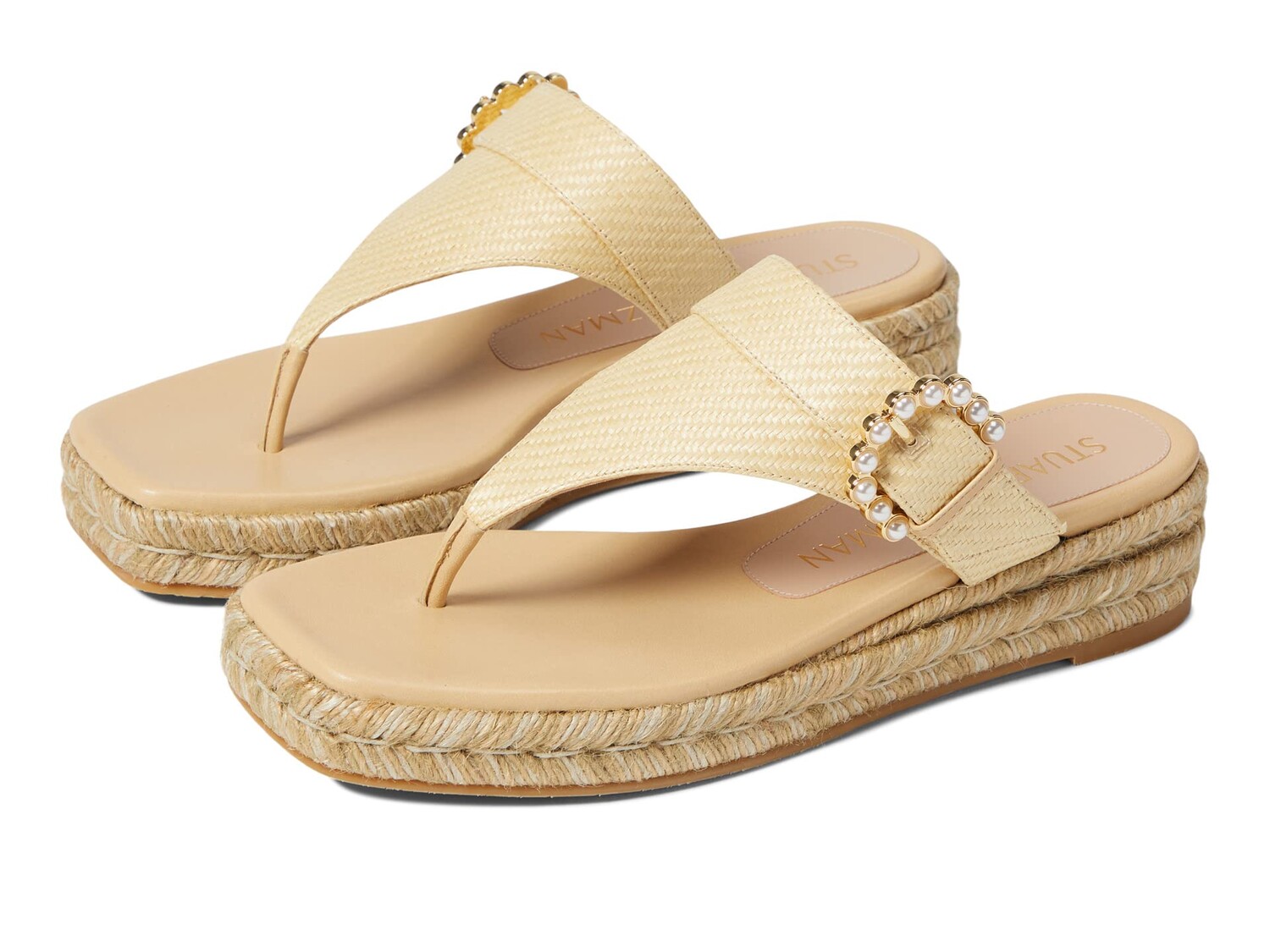 

Сандалии Stuart Weitzman, Pearl Buckle Espadrille Sandal