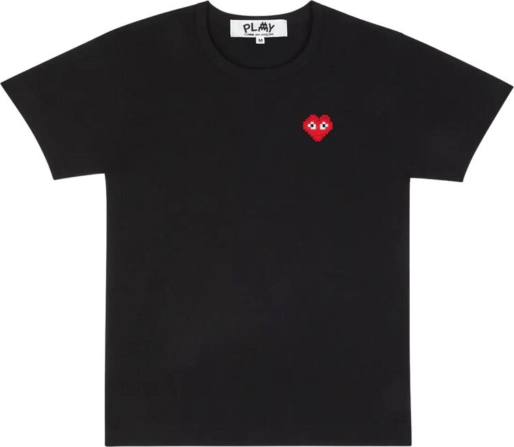 

Футболка Comme des Garçons PLAY x Invader Heart Tee 'Black', черный