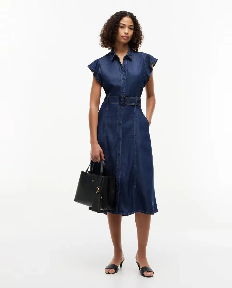 Женское платье из лиоцелла с воланами Tommy Hilfiger, Azul