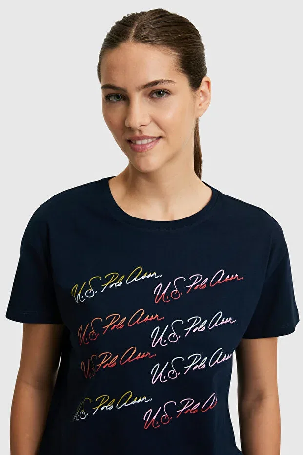 Женская футболка с коротким рукавом U.S. Polo Assn., Navy Blue — фото 2