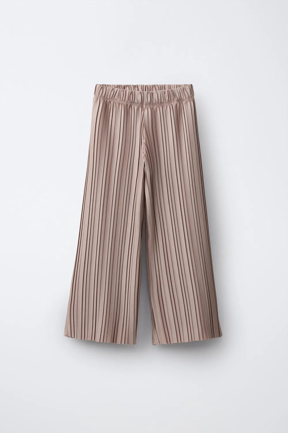 Плиссированные широкие брюки ZARA, Mink