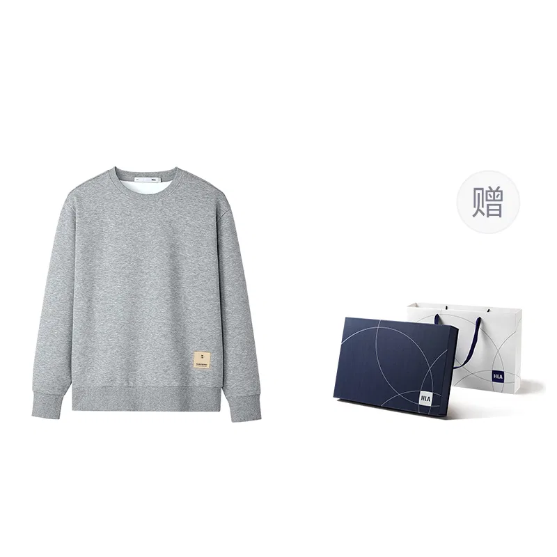 Детский свитшот с вышивкой Year Of The Horse Collection HLA, Light Heather Gray 5T × POIZON Exclusive Color (Blue White Box)