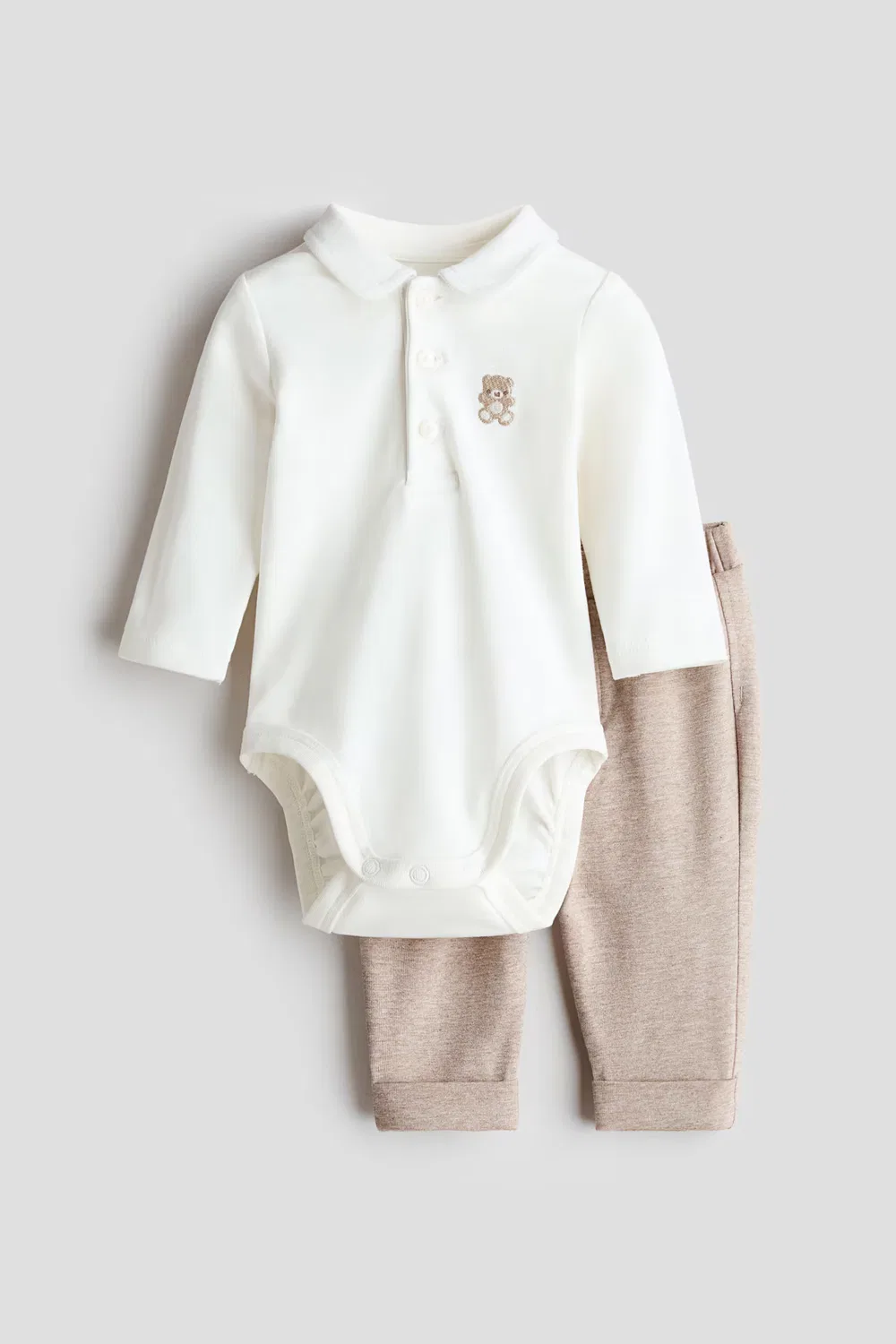 Комплект из 2 предметов с вышивкой в виде мотива H&M, Hellbeige/Teddybär