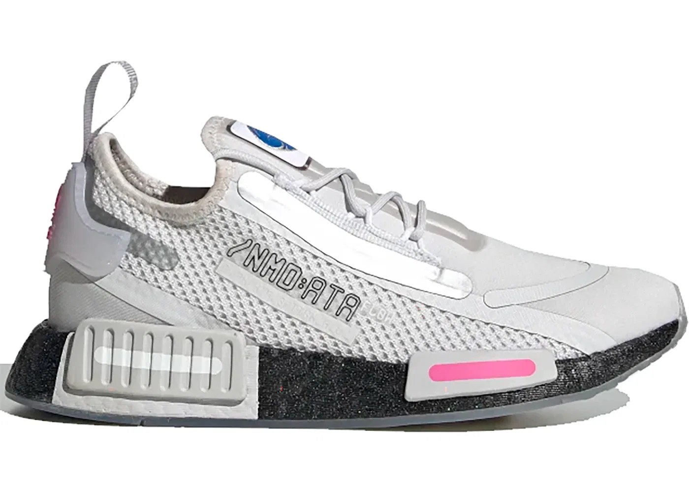 Детские кроссовки для мальчиков с принтом Adidas NMD R1, Dash Grey Core Black Screaming Pink