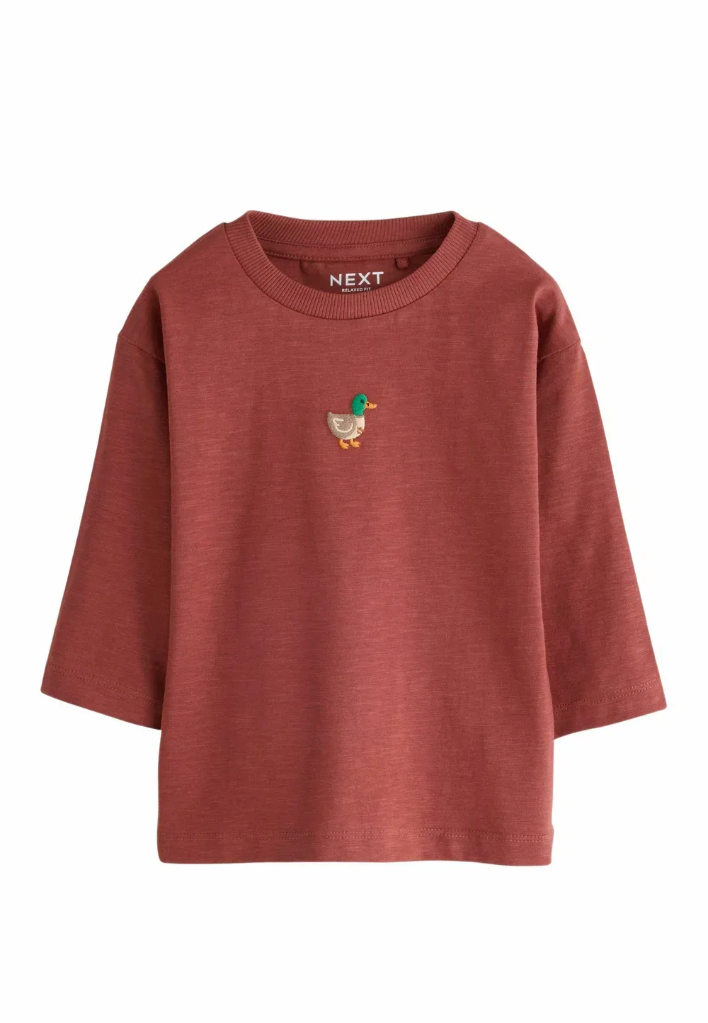 Футболка с длинными рукавами и вышивкой, стандартного кроя Next, Berry Red Duck