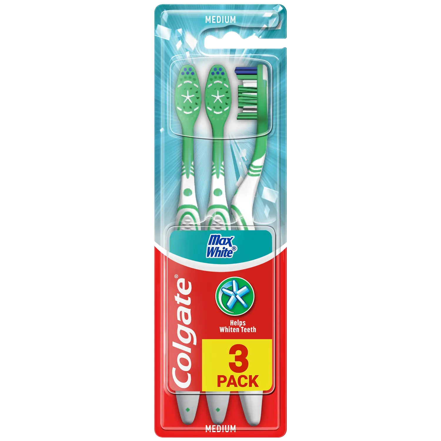 

Colgate Max White средняя зубная щетка, 3 шт/1 упаковка