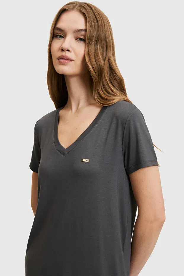 Женская футболка с коротким рукавом U.S. Polo Assn., Антрасит — фото 2