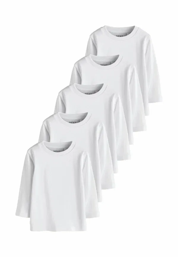 Комплект из 5 футболок с длинным рукавом Regular fit, Next, White, белый