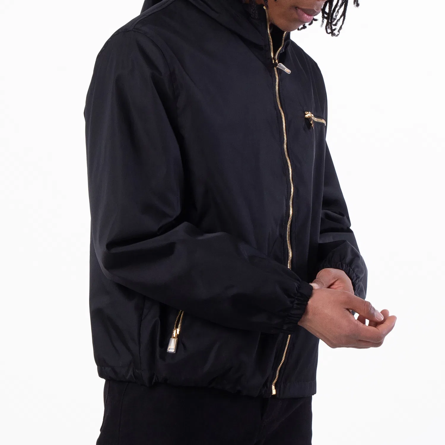 Ветровка нейлоновая Nylon Windbreaker Jacket Versace, Black — фото 2