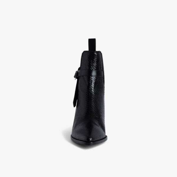 Ботильоны Tyler из кожи с тиснением под питона Zadig&Voltaire, цвет noir — фото 2