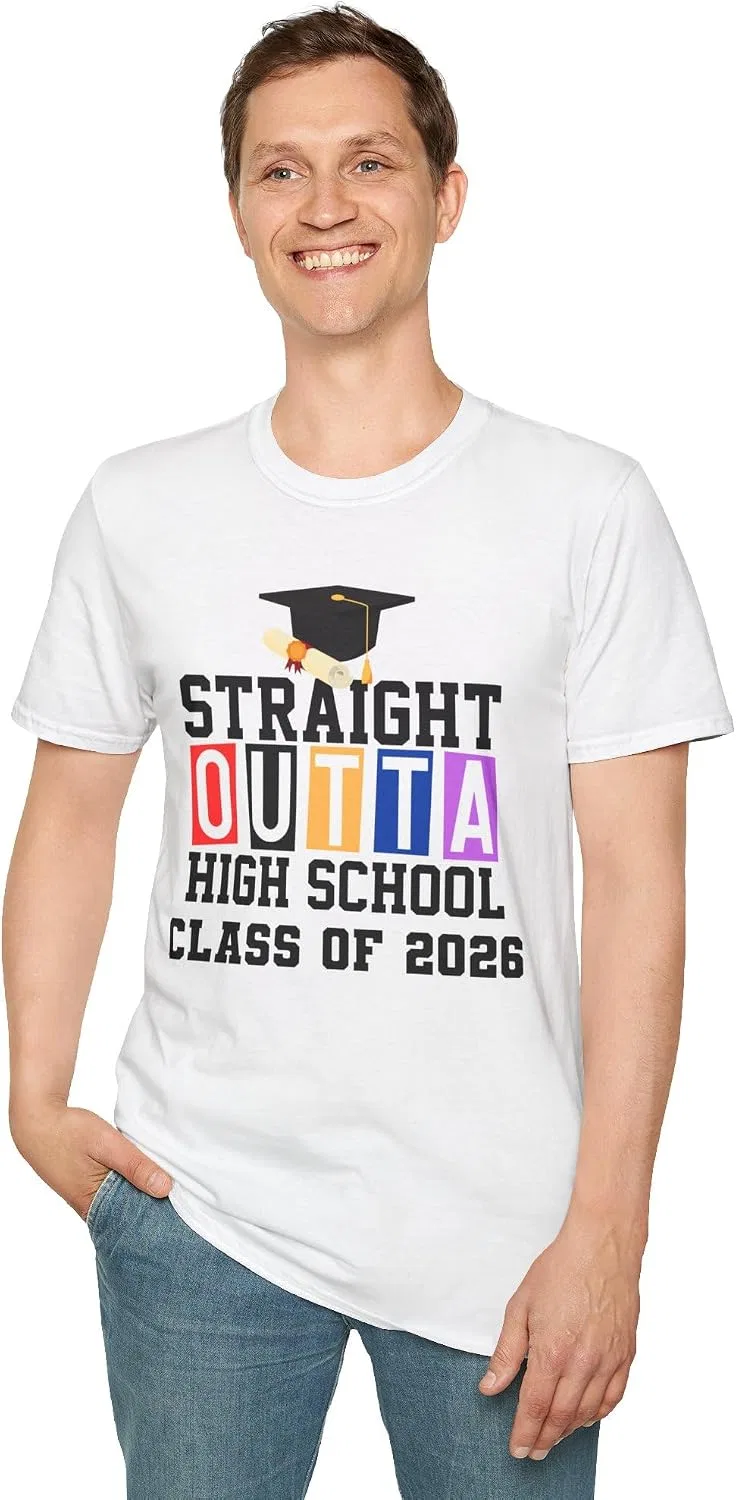 Женская футболка с принтом Class of 2026, хлопковая, белый — фото 2