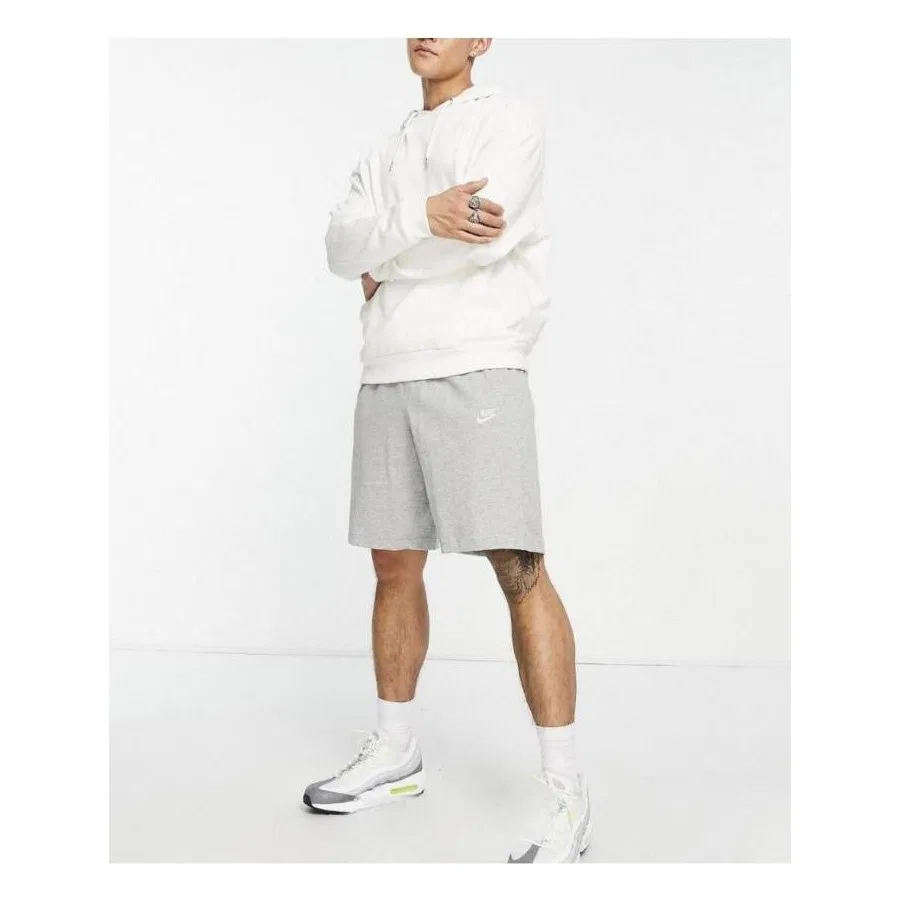 Шорты спортивные хлопковые с карманами Nike Sportswear Club Fleece, Серый