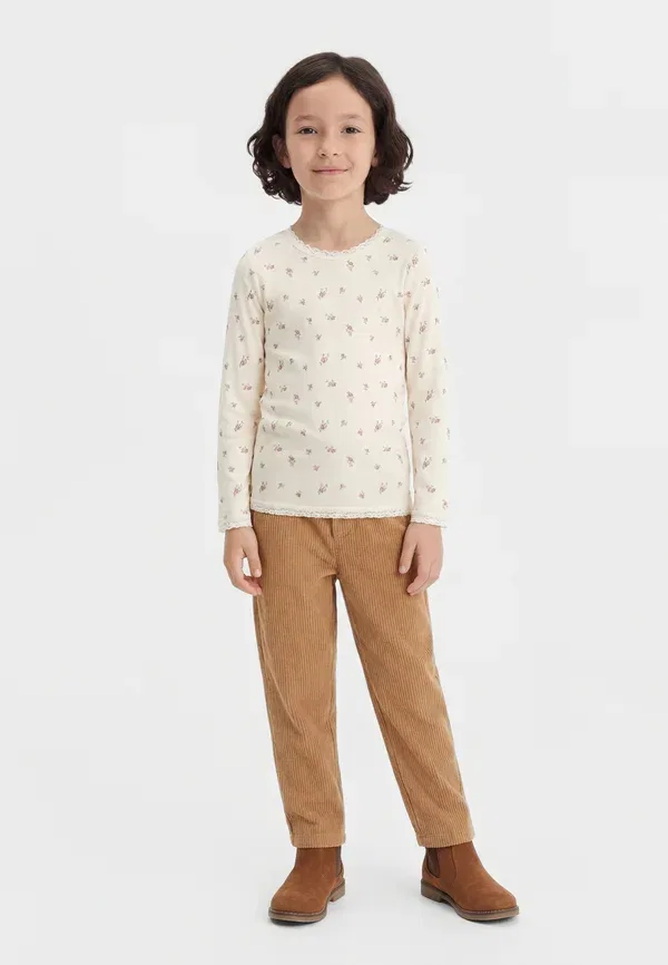 Свитер шерстяной с цветочным принтом Long sleeved merino wool Name It, Snow White, белый