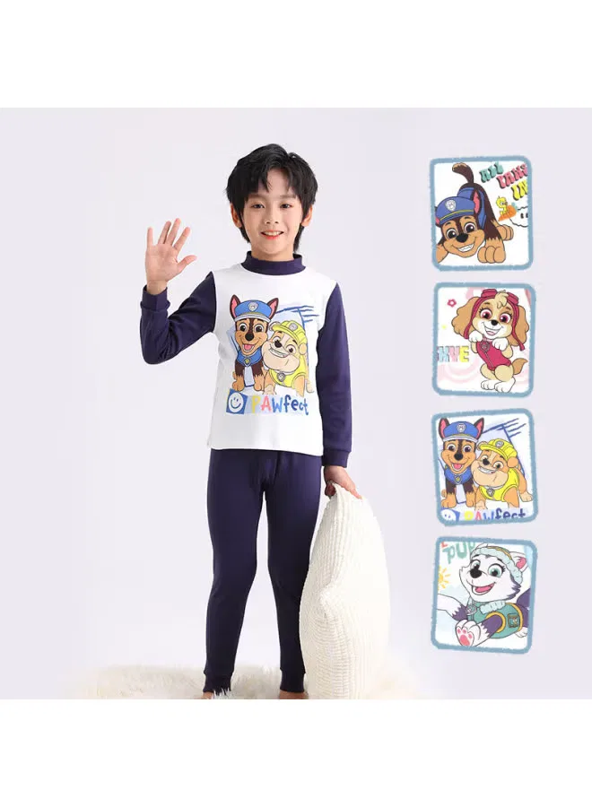 Комплект белья детский с длинным рукавом Paw Patrol, белый+голубой — фото 2