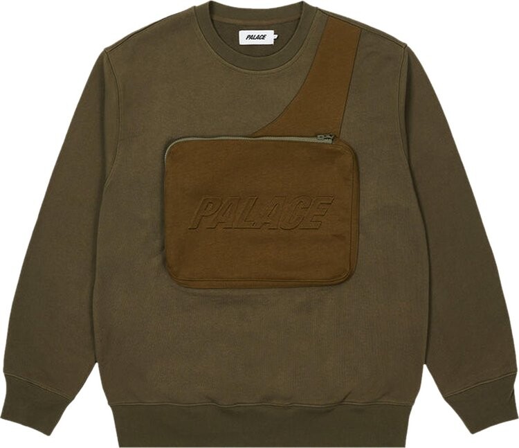 

Толстовка Palace Bag Crew 'Olive', зеленый