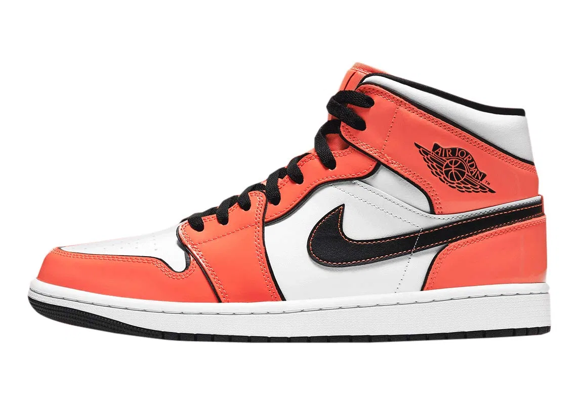 Детские кроссовки для мальчиков с принтом Air 1 Mid NIKE, Turf Orange Black White