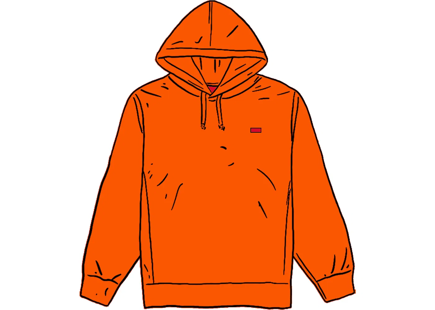 Мужская толстовка с капюшоном с принтом Supreme Hooded Sweatshirt, Orange