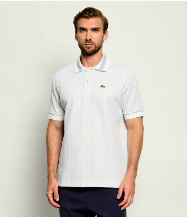Поло Lacoste мужское с коротким рукавом, Regular Fit, белый