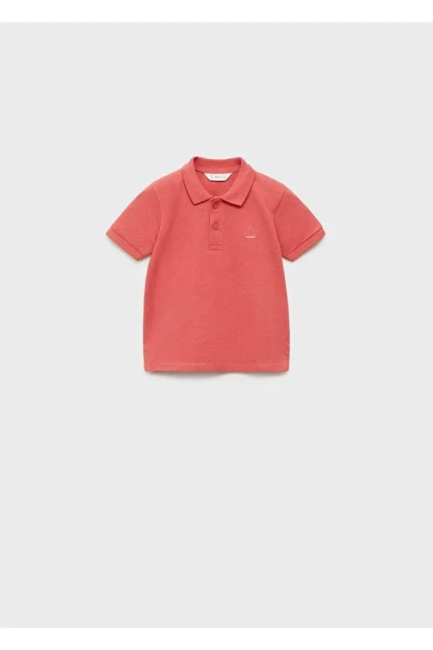 Детское поло с коротким рукавом Mango Baby, Coral Red