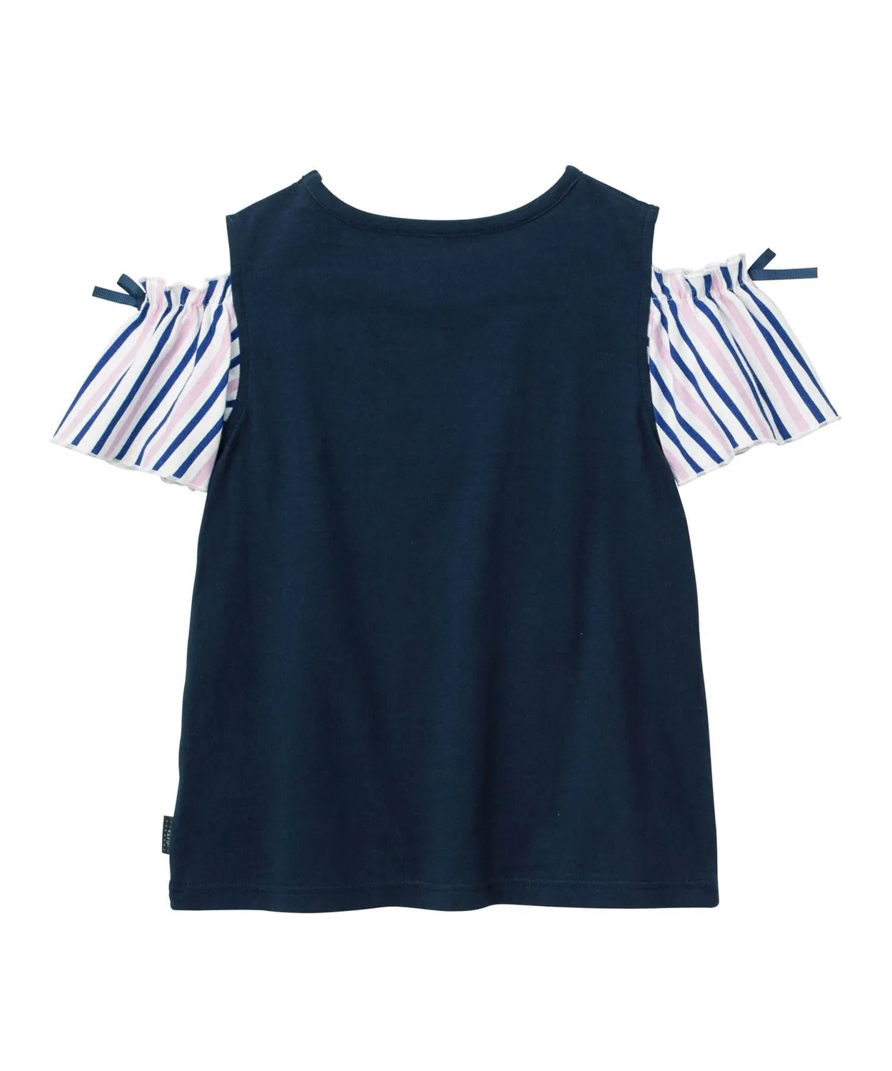 Детская футболка с открытыми плечами с принтом Open Shoulder GITA, Navy — фото 4