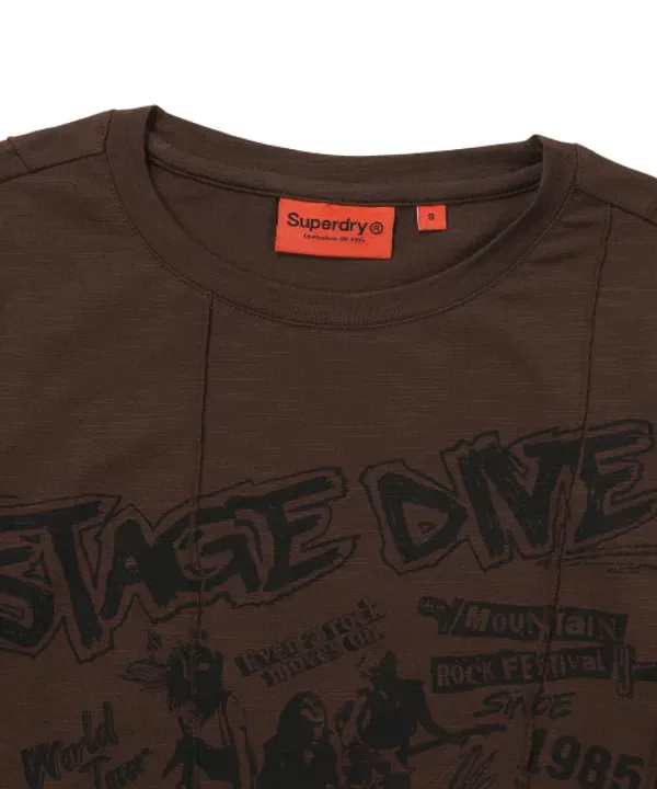 Футболка длинный рукав с защипами, Superdry, коричневый — фото 3