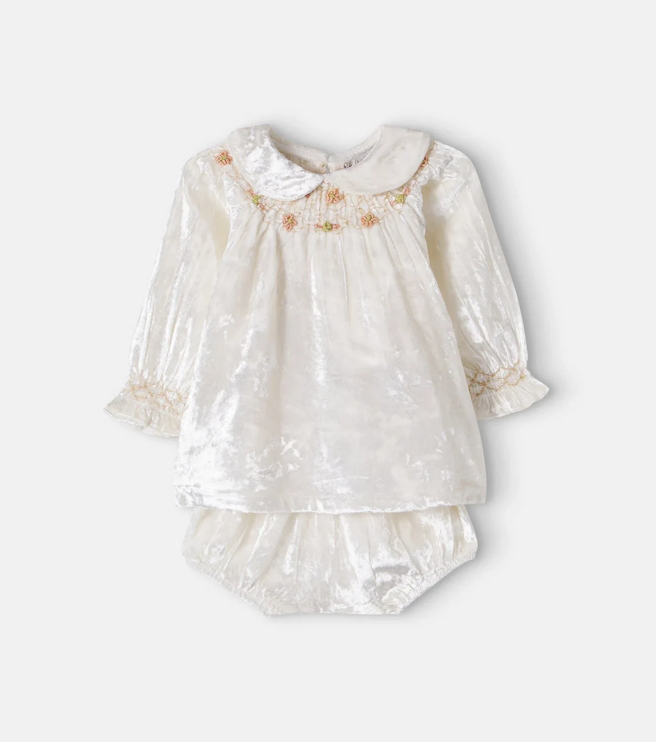 Комплект платьев с воротником Питер Пэн из синели Harriet Bebe Organic, белый