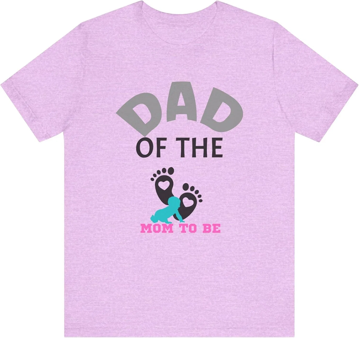 Футболка с принтом Dad of The Mom to Be Bella Canvas 3001, Heather Prism Lilac