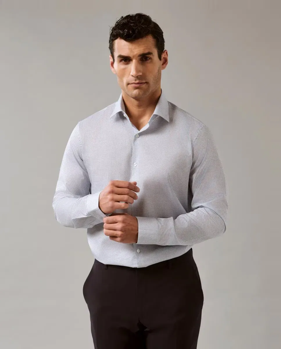 Мужская рубашка из эластичного поплина Calvin Klein, Azul Claro — фото 3