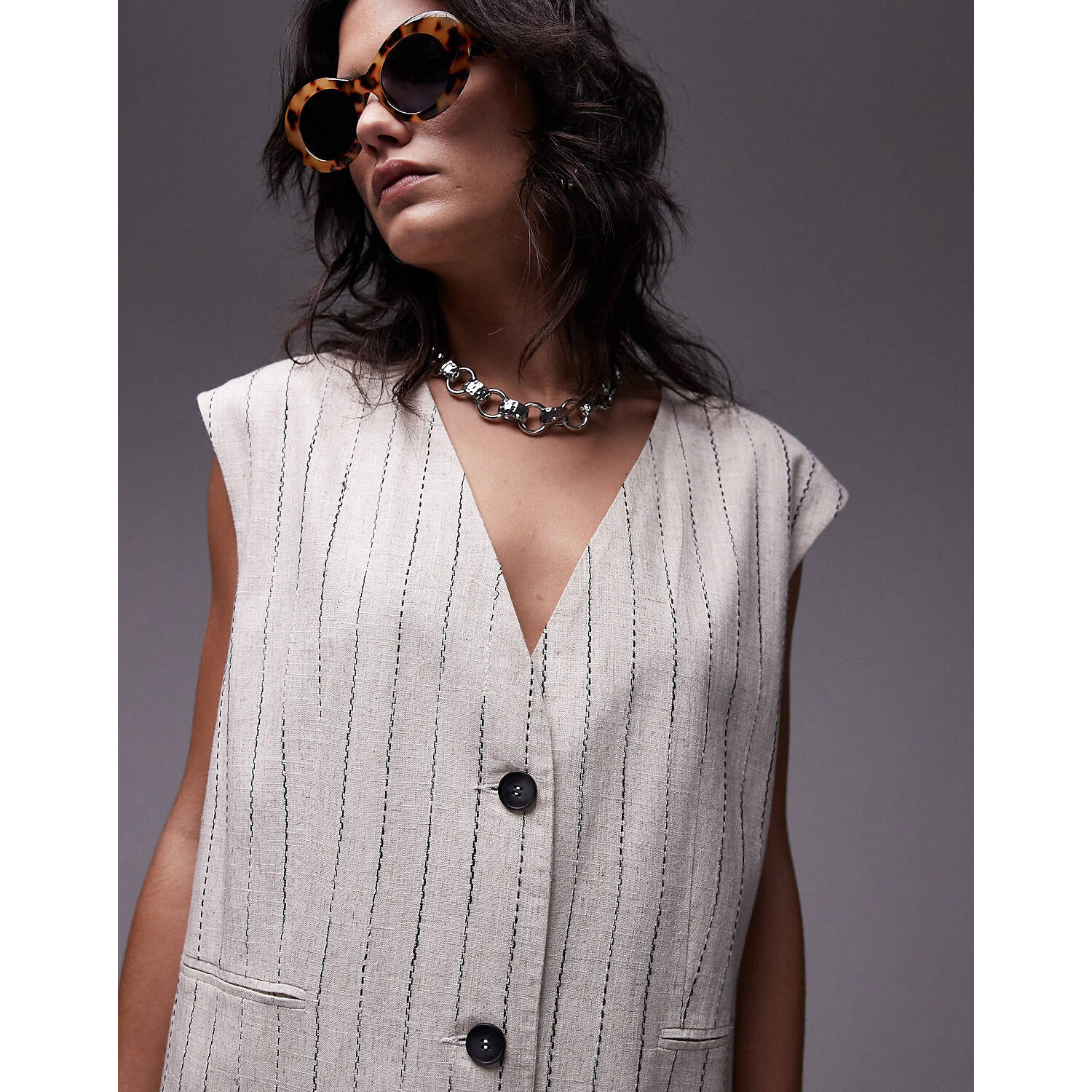 

Жилет Topshop Oversize, экрю