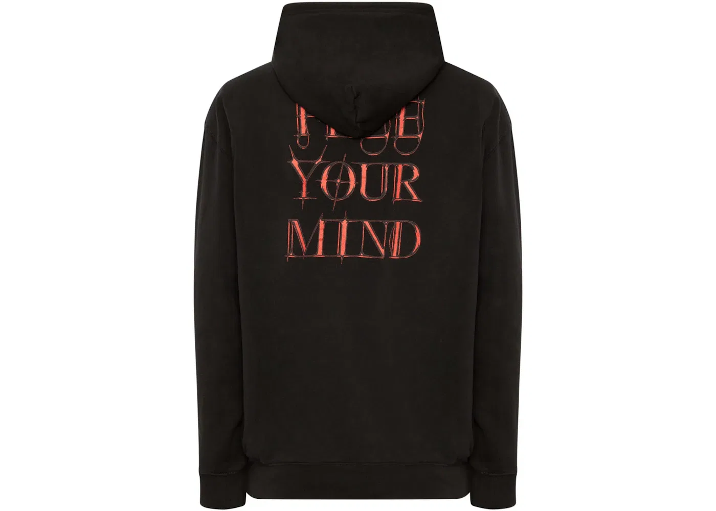 Мужской худи с принтом Balenciaga Gothic Logo Hoodie, Black — фото 2
