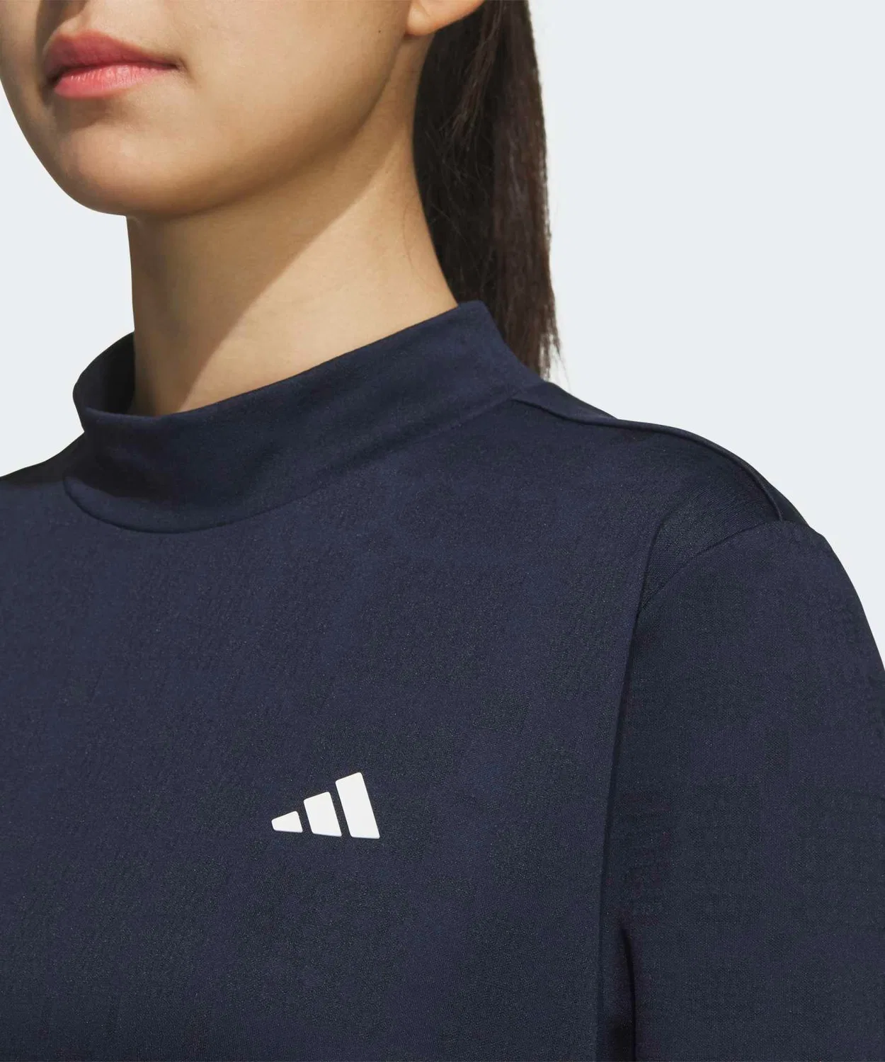 Женский поло-лонгслив с жаккардовым узором, модель JM2995 Adidas, Navy — фото 3