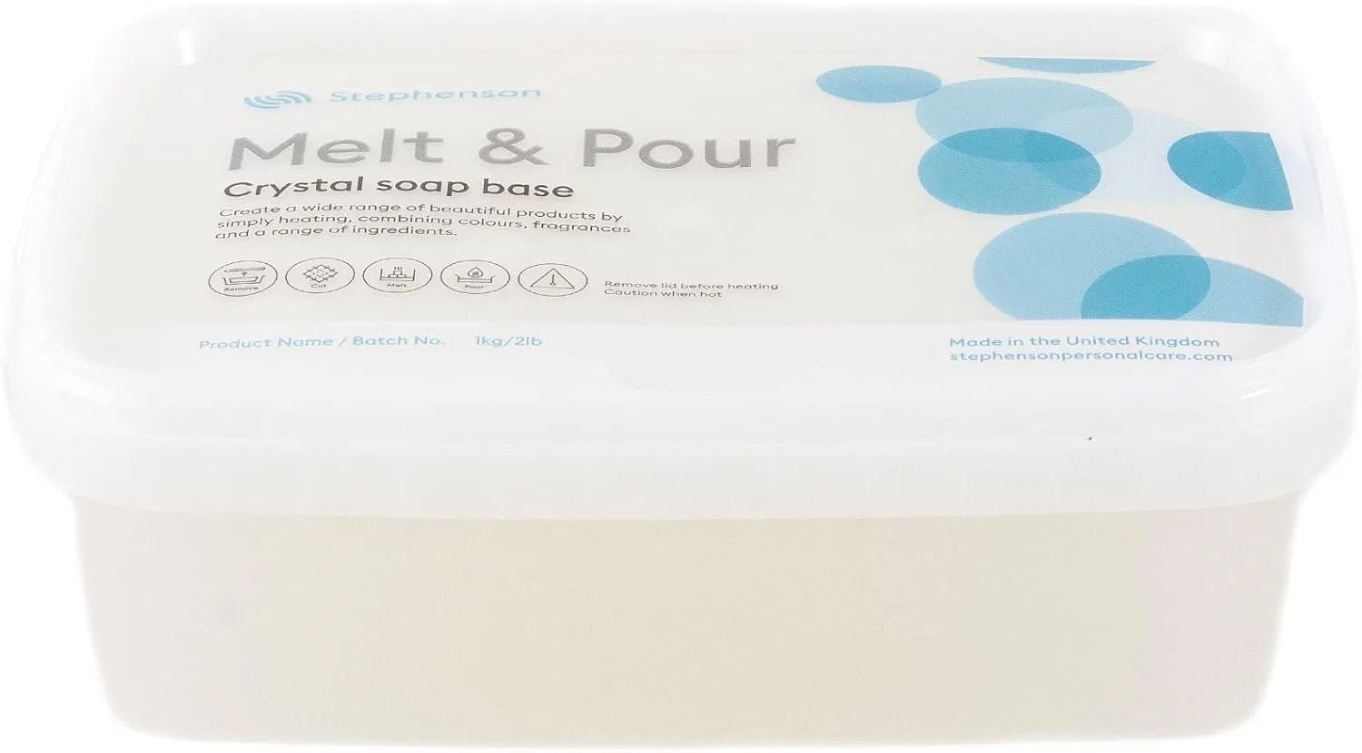 Мыльная основа Crystal Natural White Melt and Pour, Mystic Moments, 6 x 1 кг, Белая