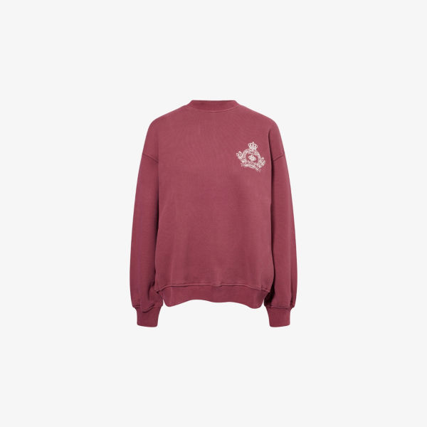 

Свитшот Crest The Couture Club из хлопкового джерси с вышивкой, бургундия