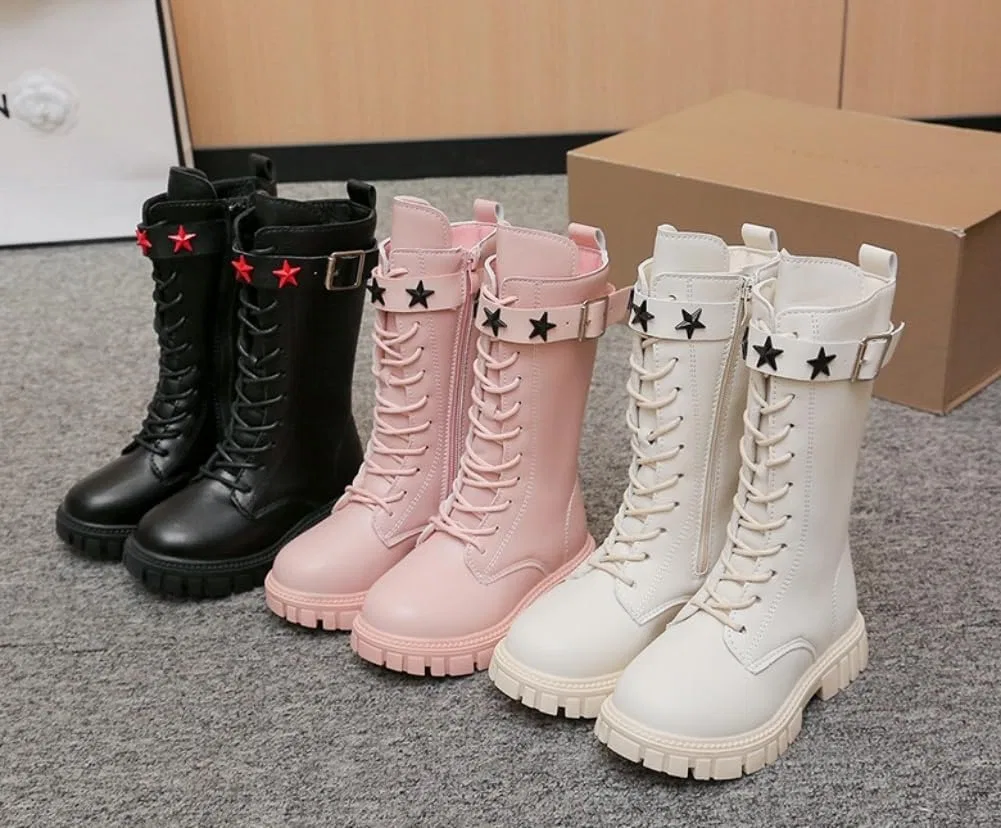Детские ботинки для девочек с принтом, модель Girls Waterproof Riding Boots, Pink — фото 2